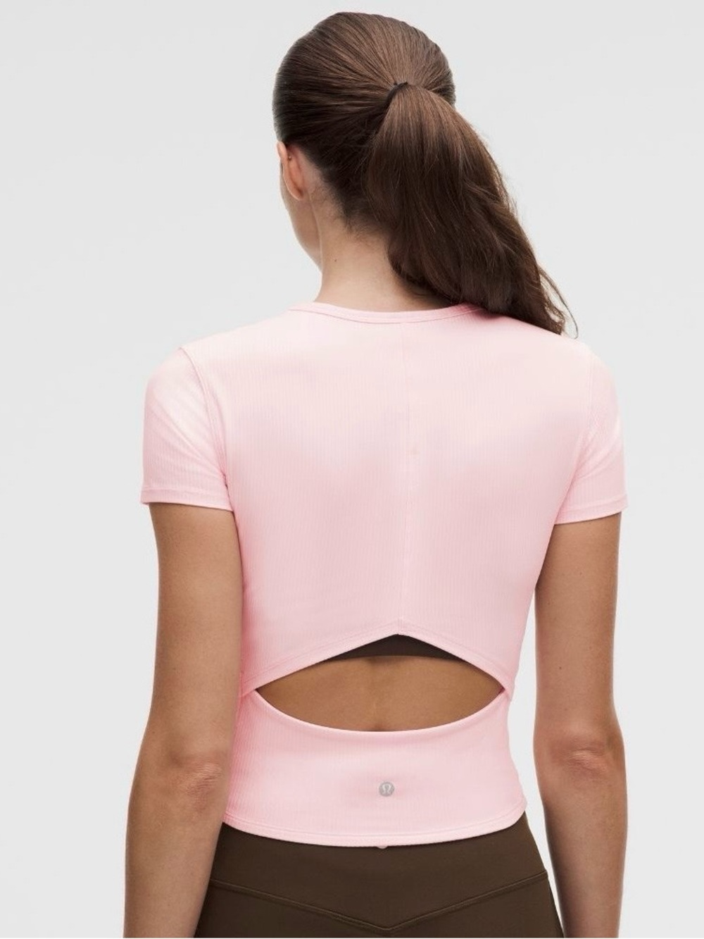 Lululemon All It Takes Keyhole Ribbed Short Sleeve in Pink Pearl Size Large